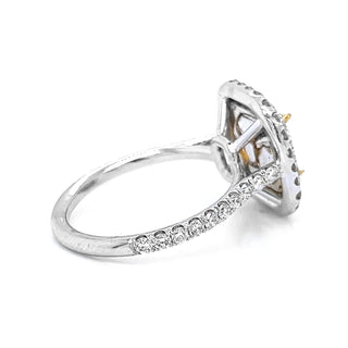 Natural Mined Round Diamond Semi-Mount Fits 7.0mm Double Halo Bridal Ring White Gold