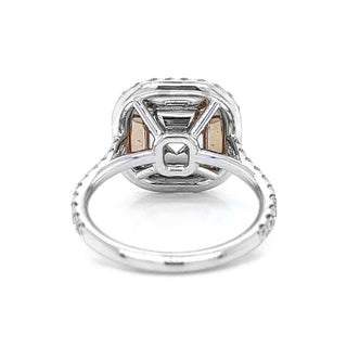 Natural Mined Round Diamond Semi-Mount Fits 7.0mm Double Halo Bridal Ring White Gold