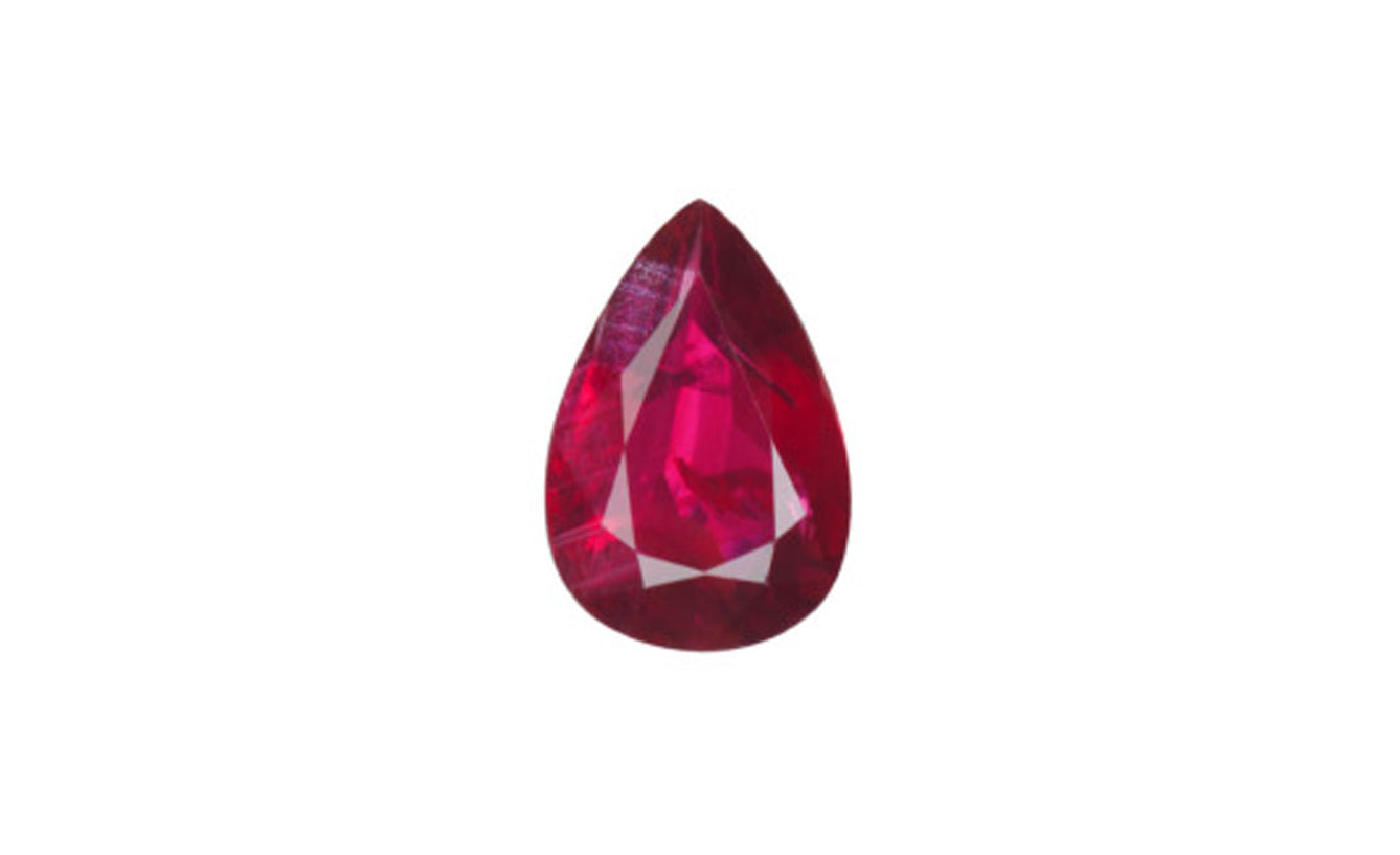 2.04 Carat Red Ruby Pear Cut GIA