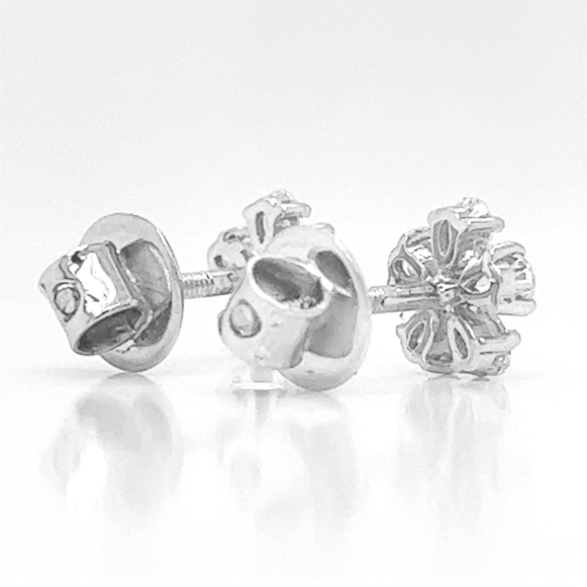 Ella Pear Shaped Diamond Stud Earrings, in White Gold