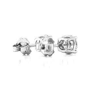 Natural Mined Round Diamond Stud Earrings White Gold