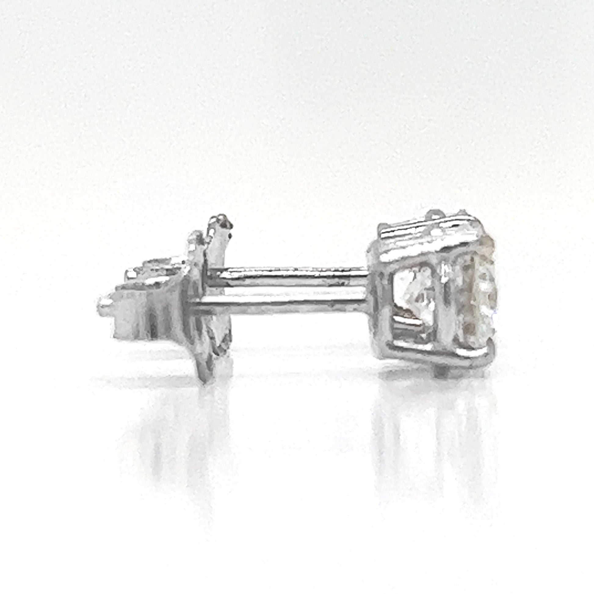 1.08 ct.tw. Natural Round Diamond Stud Earrings, in White Gold