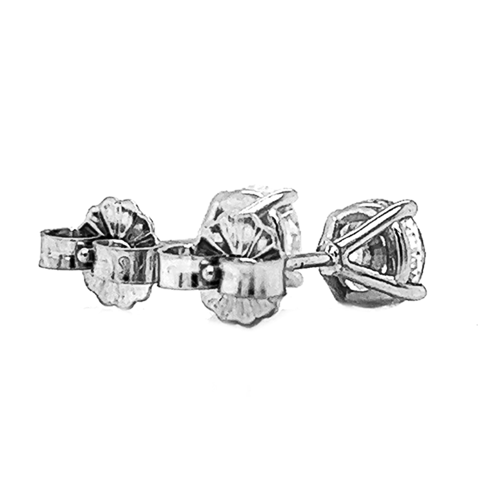 1.18 ct.tw. Natural Diamond 4-Prong Martini Stud Earrings, in White Gold