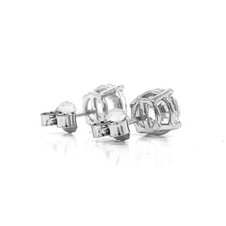 3.01 ct.tw. Natural Round Diamond Stud Earrings, in White Gold