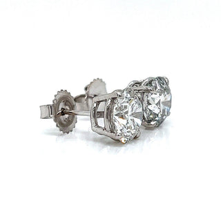 Natural Mined Round Diamond Earring Studs White Gold