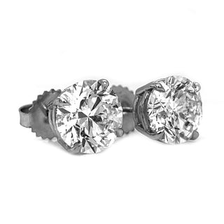 5.08 ct.tw. Natural Round Cut Diamond Stud Earrings, in White Gold