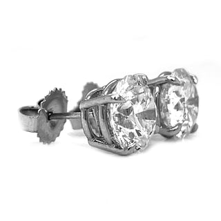5.08 ct.tw. Natural Round Cut Diamond Stud Earrings, in White Gold