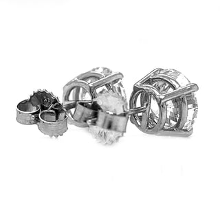 5.08 ct.tw. Natural Round Cut Diamond Stud Earrings, in White Gold