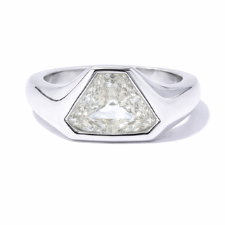 Natural Triangle Diamond Superman Solitaire Platinum Ring