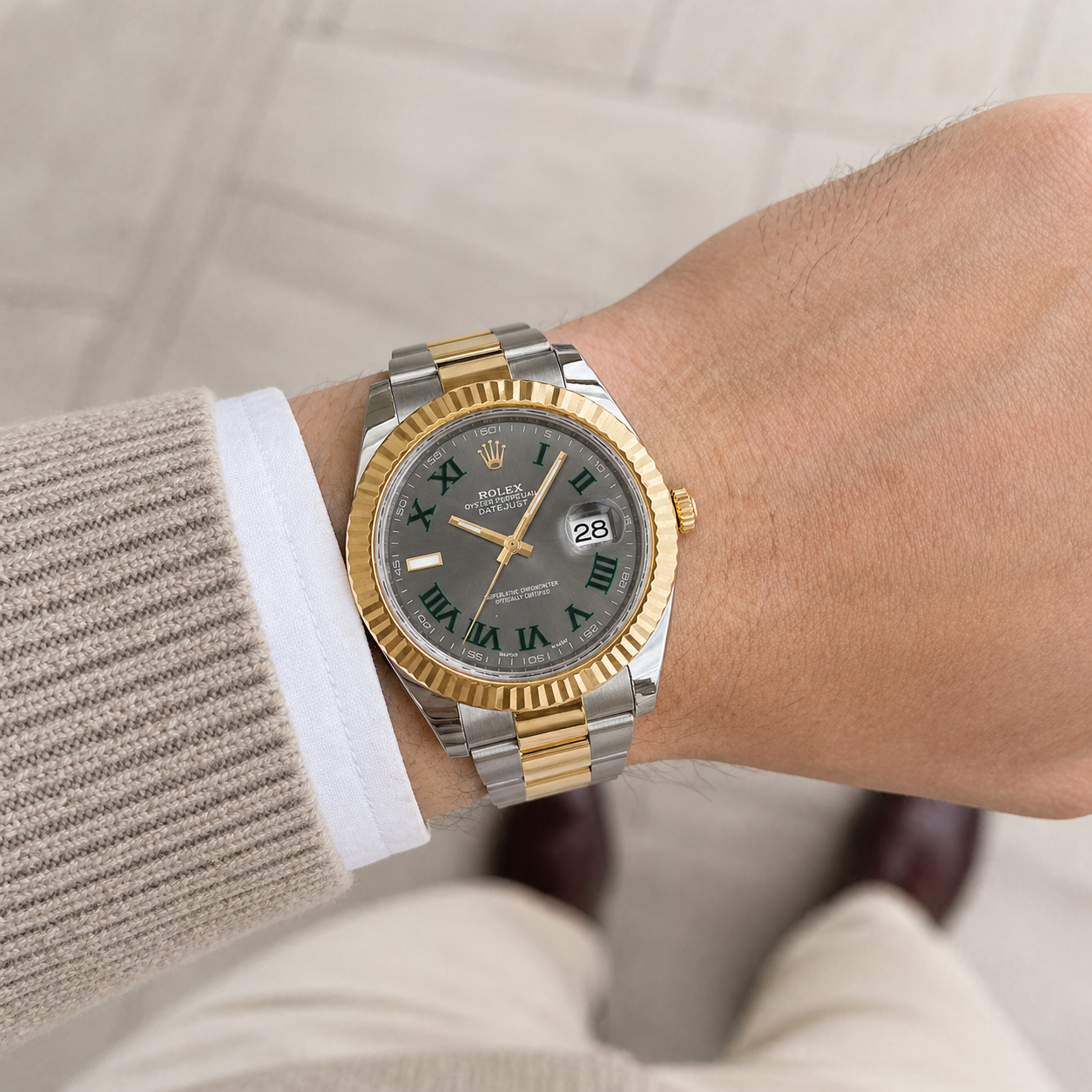 Rolex Datejust Wimbeldon 41MM Two-Tone Stainless Steel