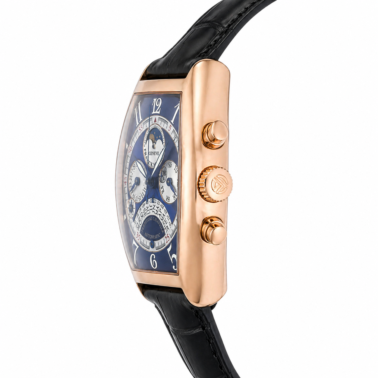 Franck Muller 6850 QPE 46x34 18K Rose Gold Perpetual Calendar Watch