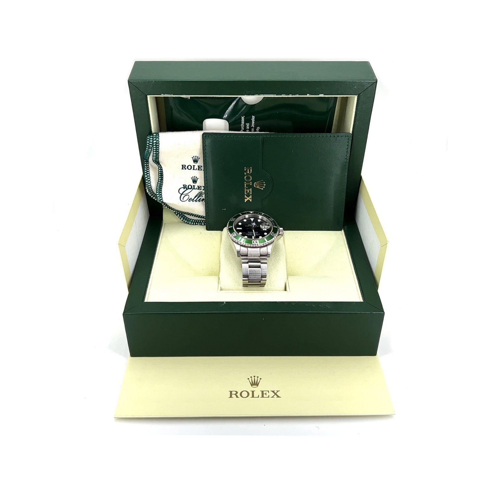 Rolex 50th Anniversary Green Submariner, D Serial, Complete Set - Pre-owned
