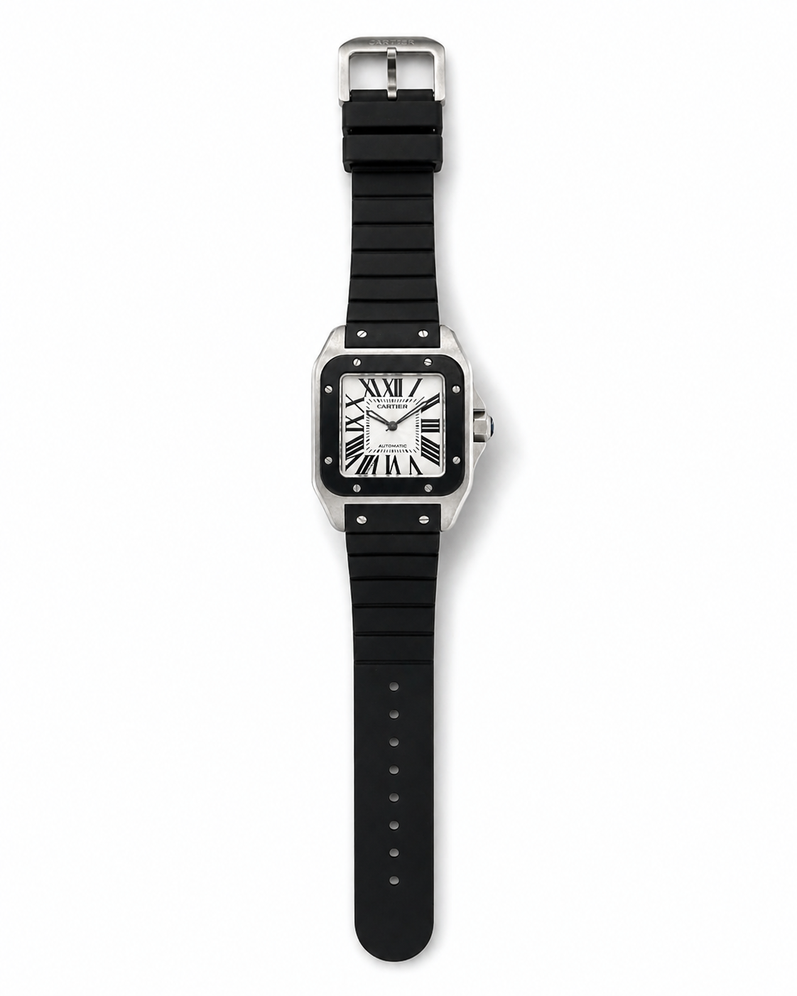 Cartier Santos 100 XL Stainless Steel Rubber-Clad Watch