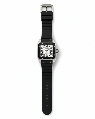 Cartier Santos 100 XL Stainless Steel Rubber-Clad Watch