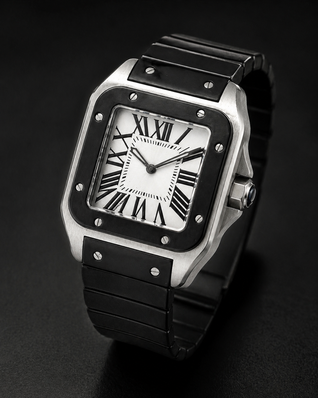 Cartier Santos 100 XL Stainless Steel Rubber-Clad Watch