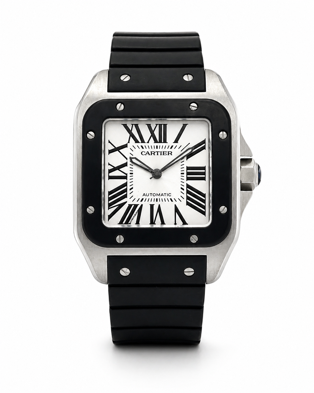 Cartier Santos 100 XL Stainless Steel Rubber-Clad Watch