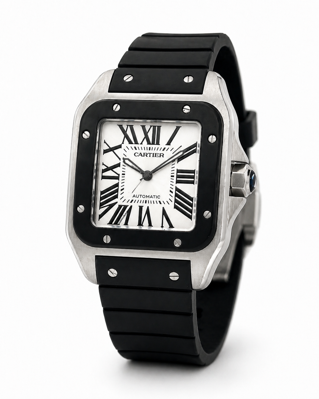 Cartier Santos 100 XL Stainless Steel Rubber-Clad Watch