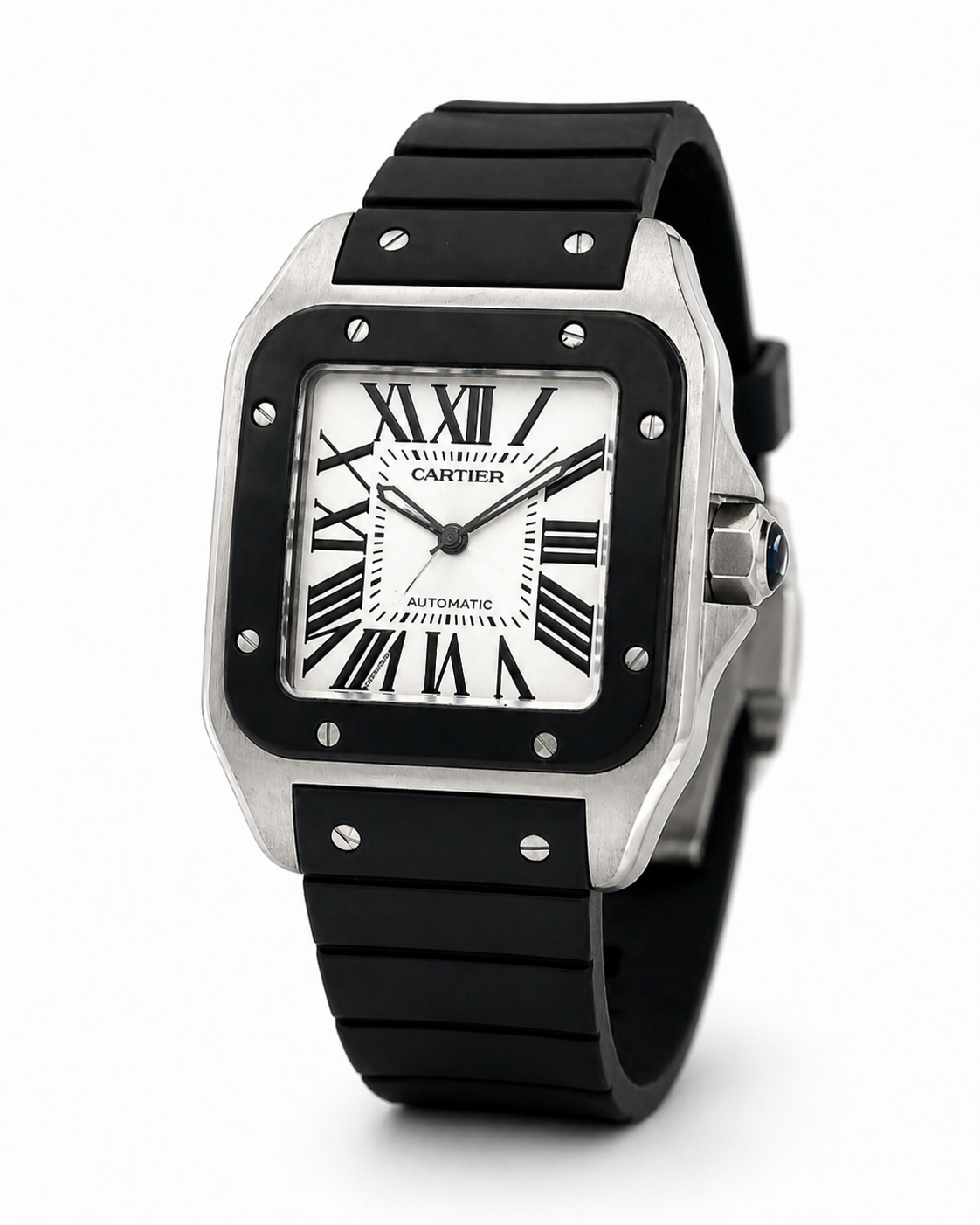 Cartier Santos 100 XL Stainless Steel Rubber-Clad Watch