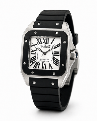 Cartier Santos 100 XL Stainless Steel Rubber-Clad Watch