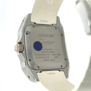 Cartier Santos 100 MID White Rubber Clad Stainless Steel Automatic Watch