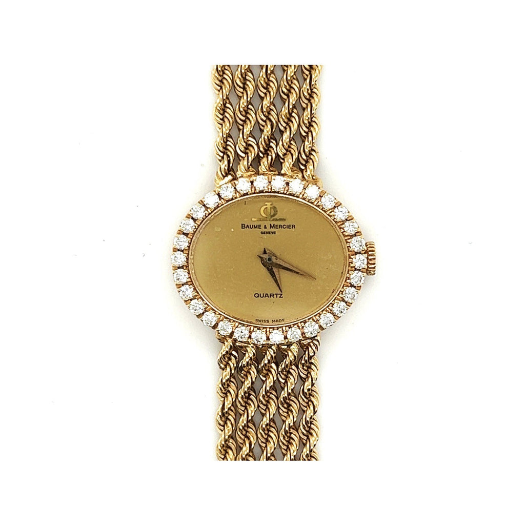 Baume & Mercier 14K Yellow Gold Diamond Watch – Pre-owned
