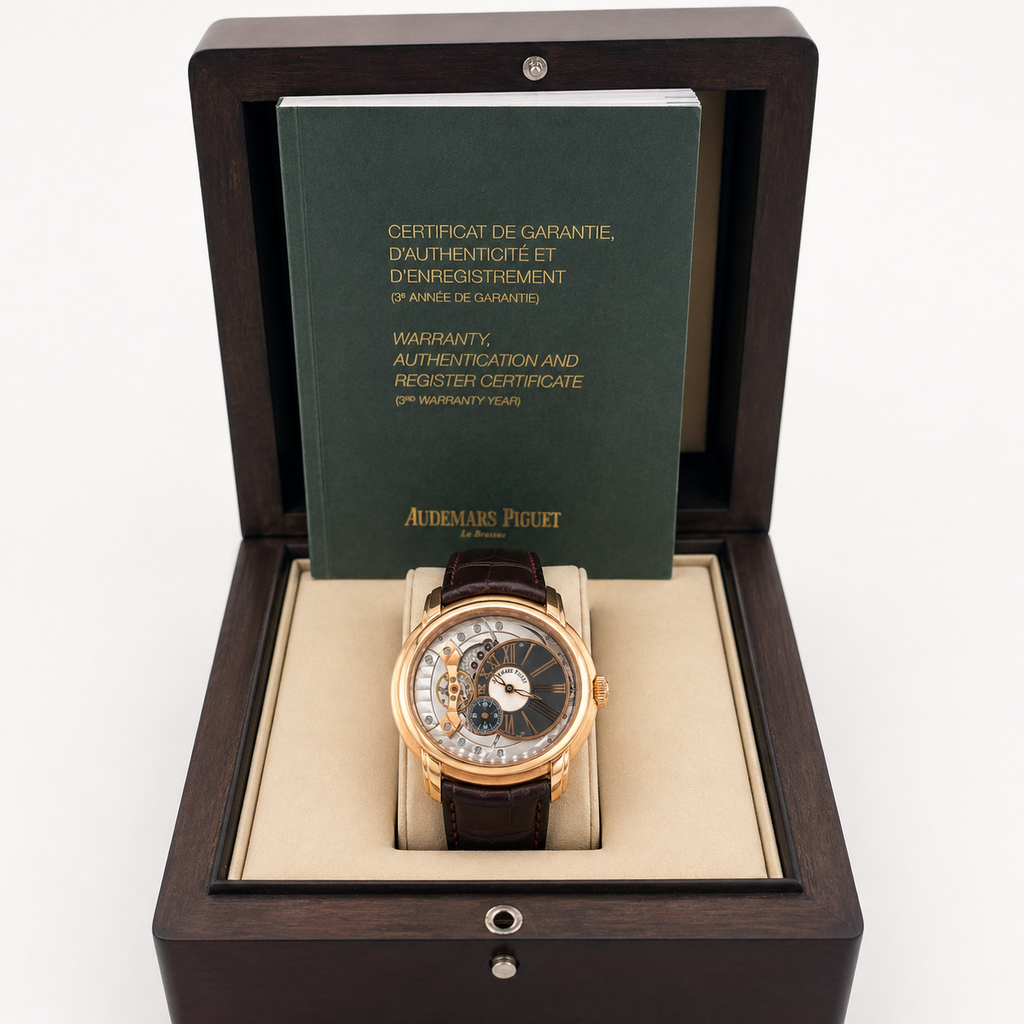 Audemars Piguet Millenary 4101 18K Rose Gold Skeleton Watch