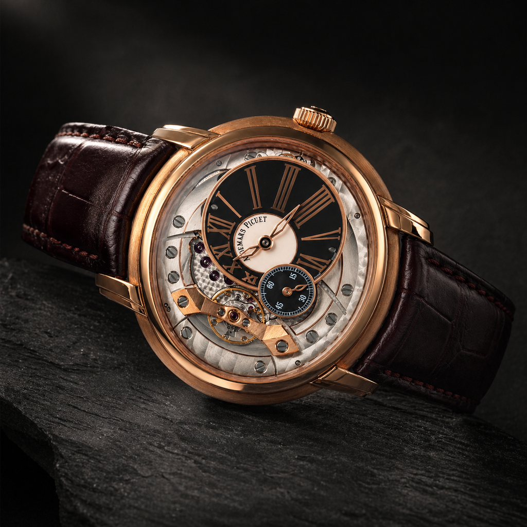 Audemars Piguet Millenary 4101 18K Rose Gold Skeleton Watch