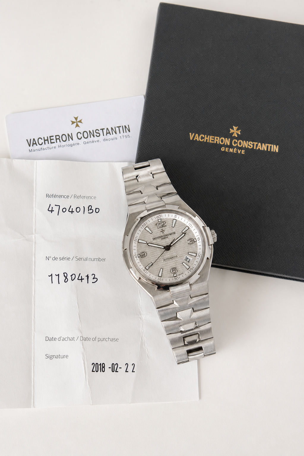Vacheron Constantin Stainless Steel White Dial 42mm Watch 47040