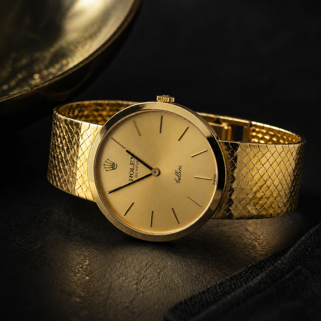 Rolex Cellini 1976 18K Gold Band and Dial 32mm Watch