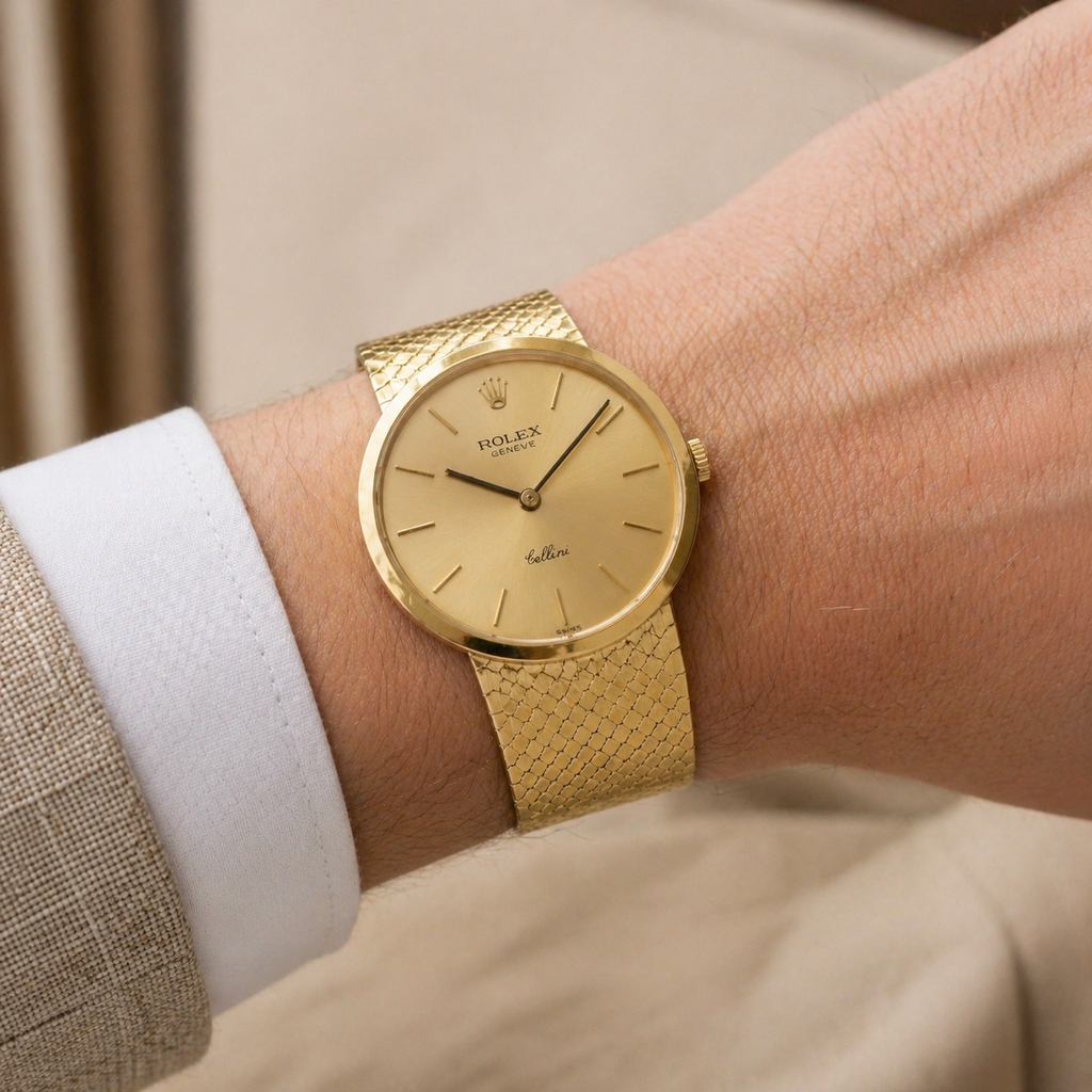 Rolex Cellini 1976 18K Gold Band and Dial 32mm Watch