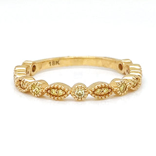 0.25 ct.t.w. Natural Fancy Yellow Diamond Milgrain Ring, in Yellow Gold