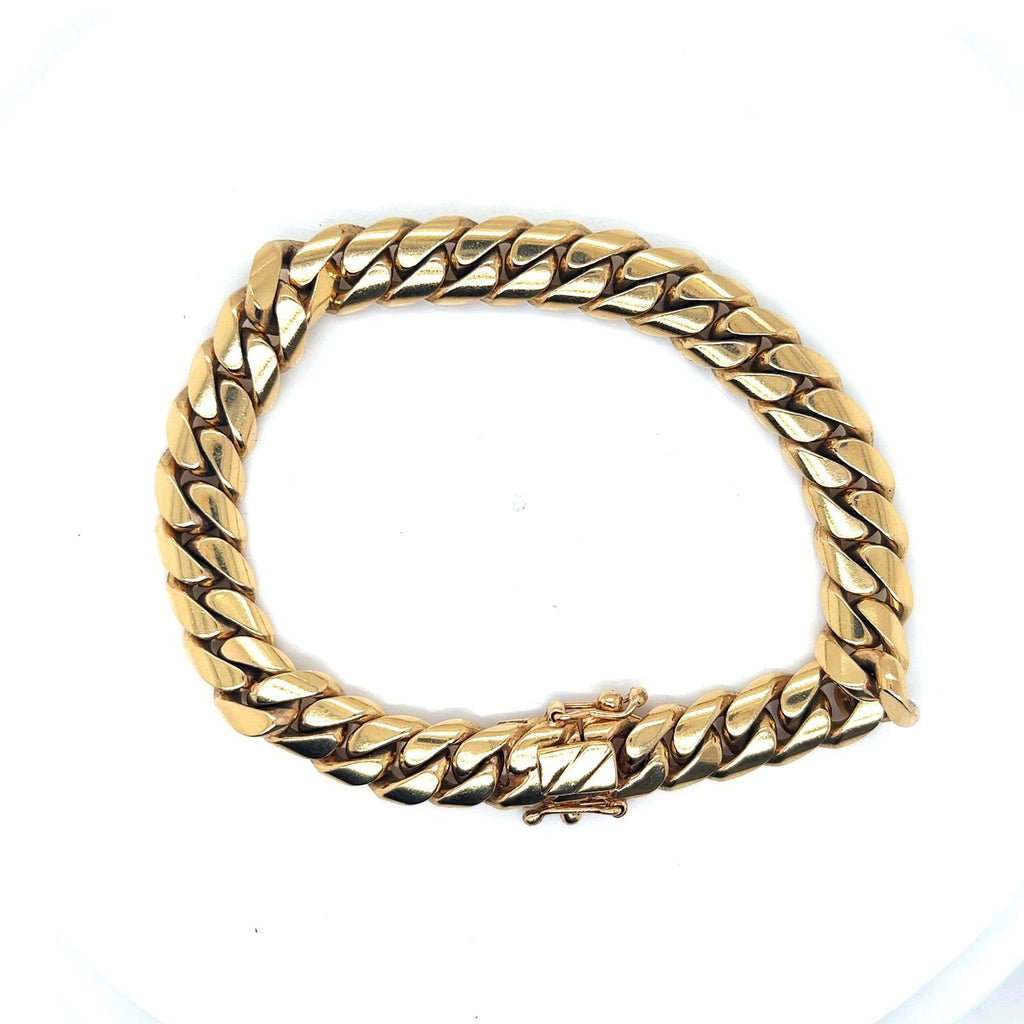 Cuban Solid Gold Bracelet Yellow Gold