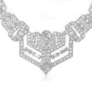 Natural Diamond Cluster Cocktail Necklace, in White Gold
