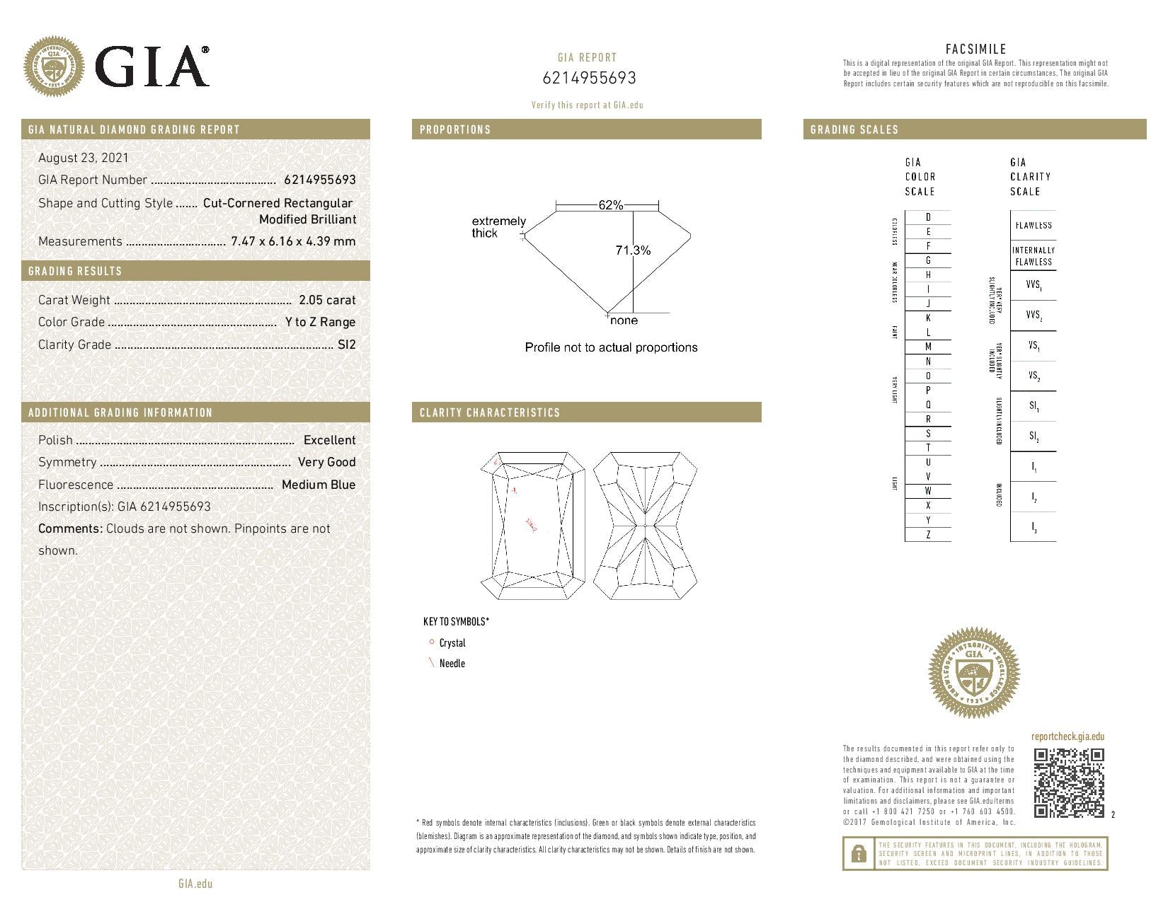 2.05 ct Diamond RA Y SI2 (GIA) 6214955693
