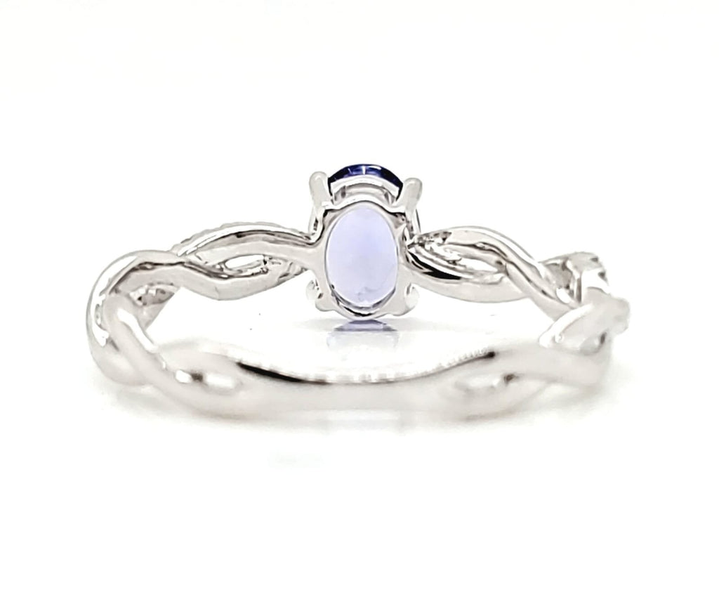 0.84 ct.t.w. Natural Tanzanite and Diamond Bridal Ring, in White Gold