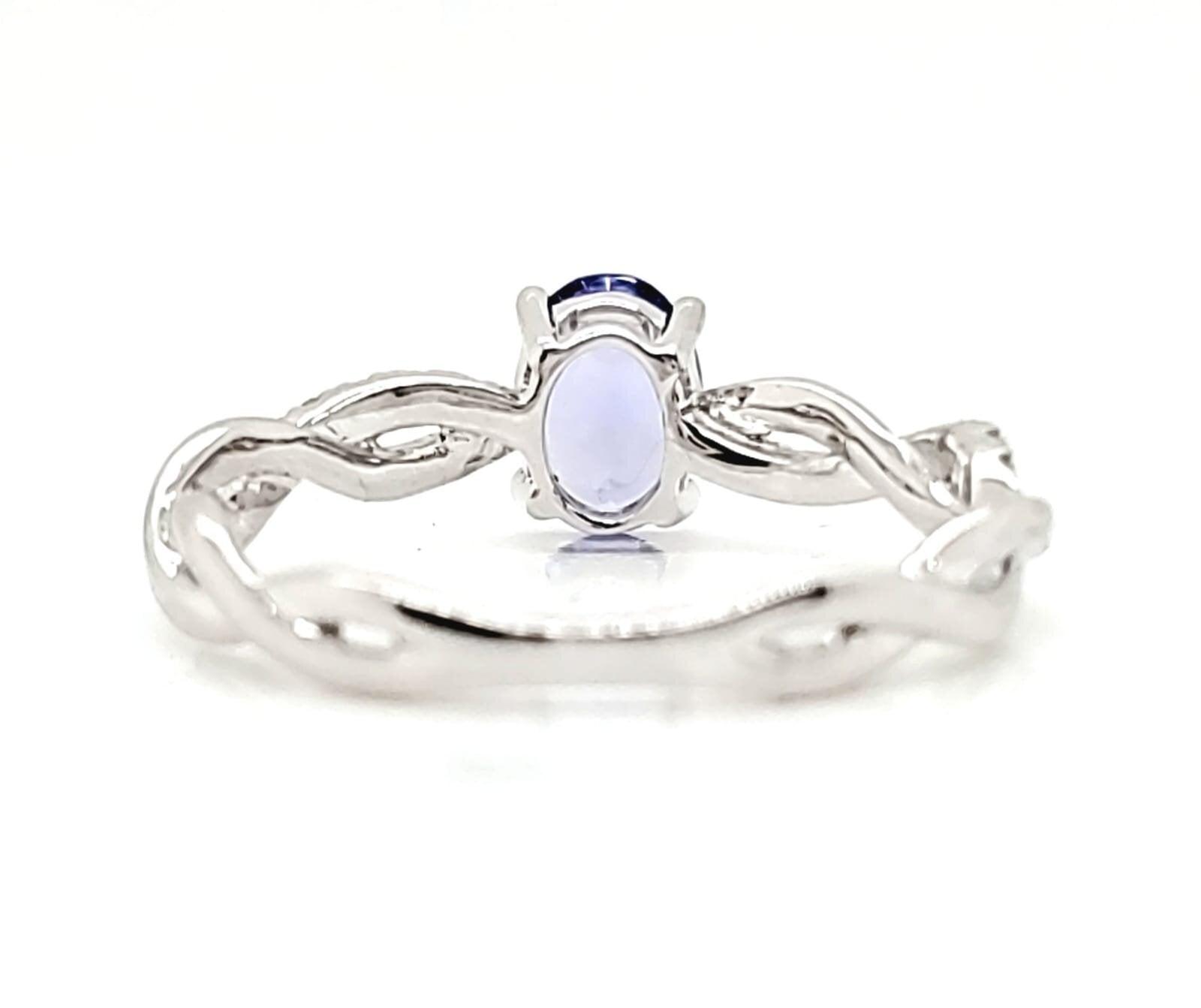 0.84 ct.t.w. Natural Tanzanite and Diamond Bridal Ring, in White Gold