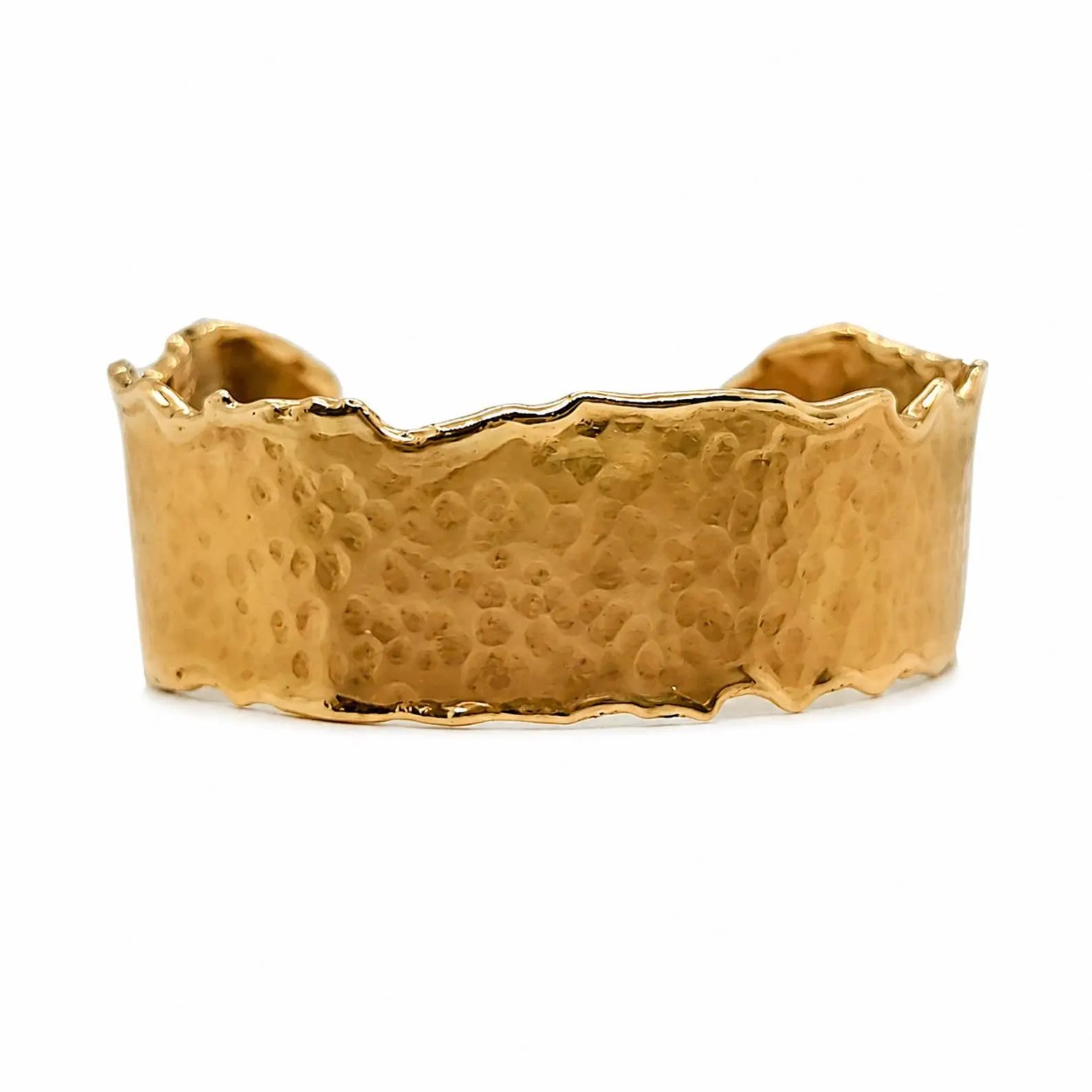 Solid Bangle Cocktail Cuff Unisex Solid 14KT Yellow Gold