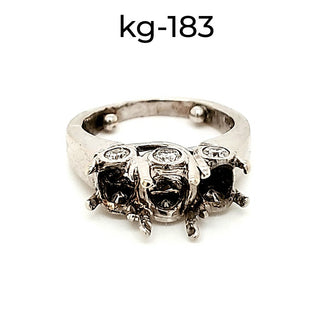Semi-Mount Natural Diamond 3 Stone Ring, in White Gold - Pre-owned