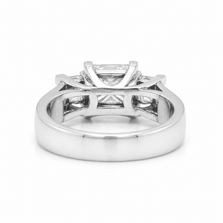 Natural Princess Cut Diamond 3 Stone Platinum Ring