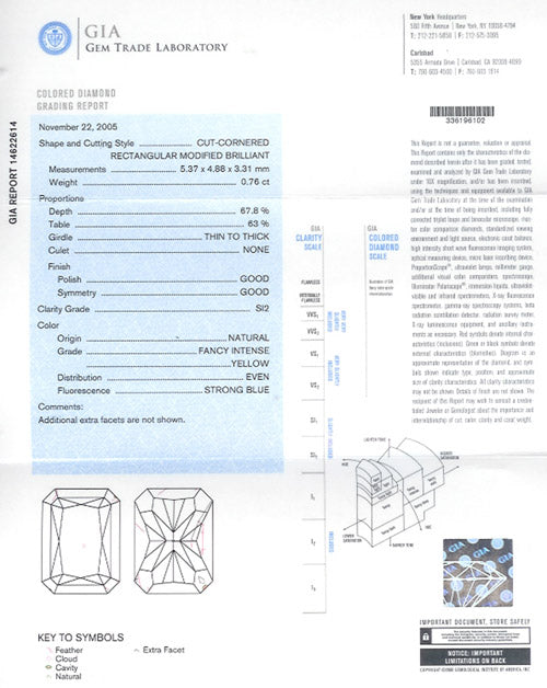 0.76 ct Diamond RA FIY SI2 (GIA) 14622614