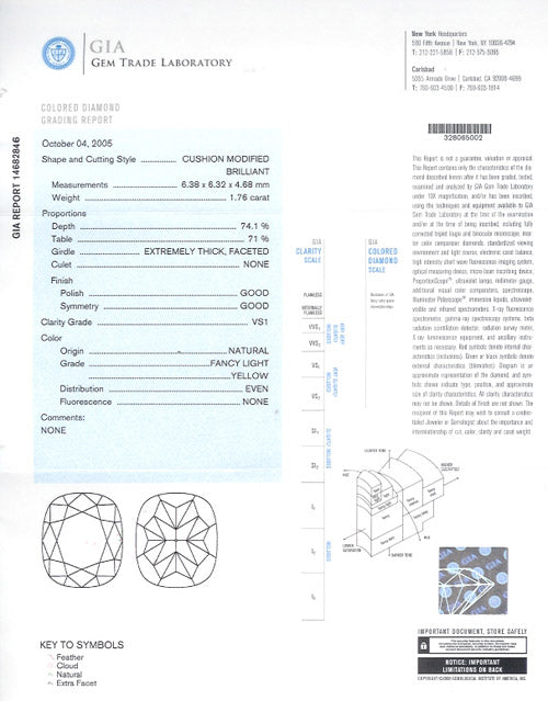 1.76 ct Diamond Cushion Cut FLY VS1 (GIA) 14682846