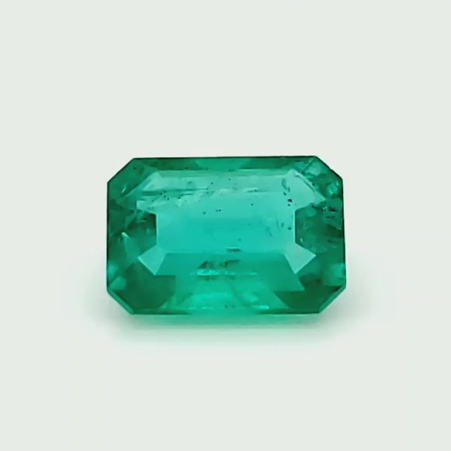 3.73 Carat Emerald Cut Grass Blue Emerald (Non-Certified) IGr I1