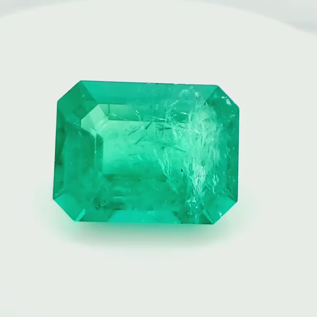 4.94 Carat Emerald Cut Grass Blue Emerald (Non-Certified) IGr I2