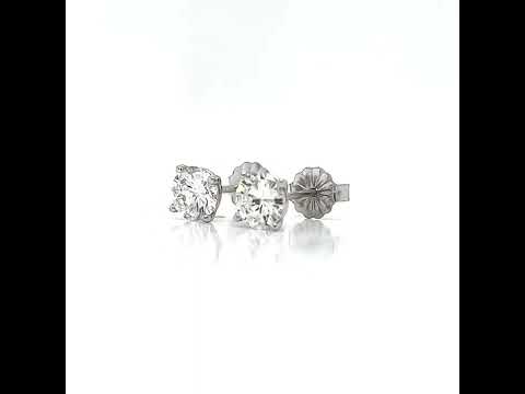 1.18 ct.tw. Natural Diamond 4-Prong Martini Stud Earrings, in White Gold
