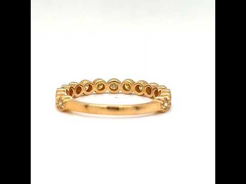 Natural Fancy Yellow Diamond Band Ring, in Yellow Gold