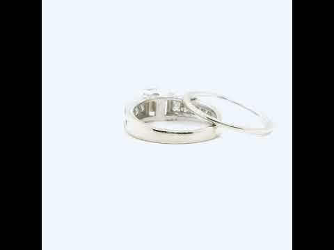 Natural Pear Shaped Diamond Natalie K. Bridal Ring, in White Gold