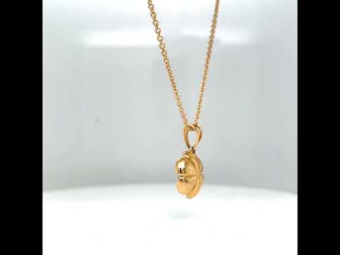 Natural Diamond Flower Fancy Pendant Necklace, in Yellow Gold