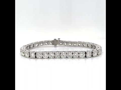 17 Carat Natural Round Diamond Tennis Bracelet, in White Gold