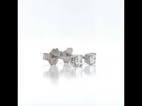 Natural Diamond Stud Earrings, in White Gold