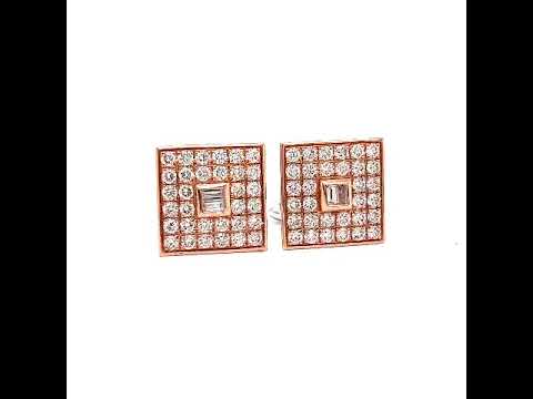Natural Diamonds Men's Cufflinks, in Rose Gold